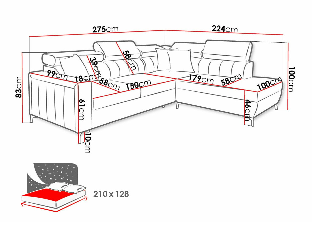 Corner sofa Sarasota 147 (Mono 231 + Botanical 36)