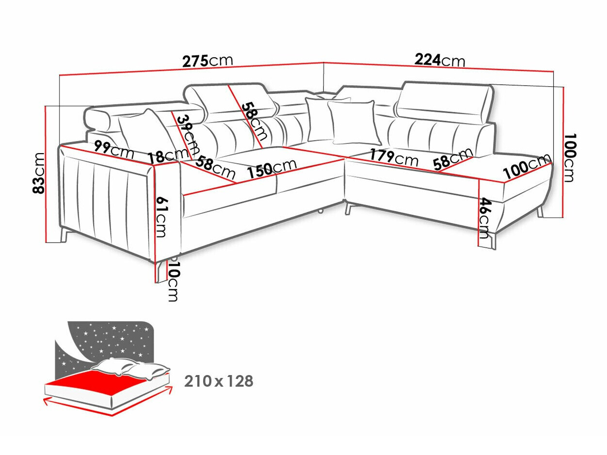 Corner sofa Sarasota 147 (Mono 231 + Botanical 36)