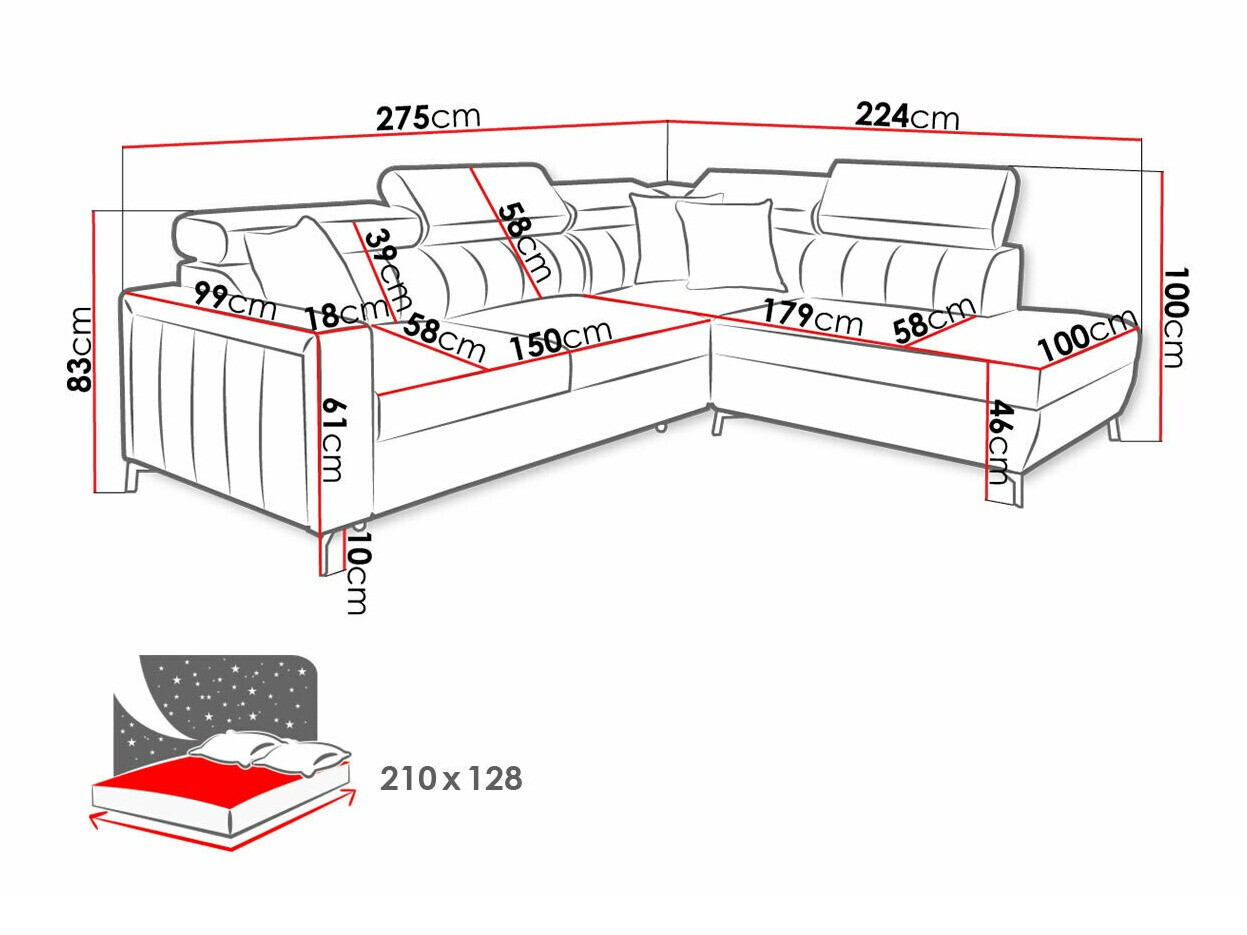 Corner sofa Sarasota 147 (Mono 242 + Botanical 36)