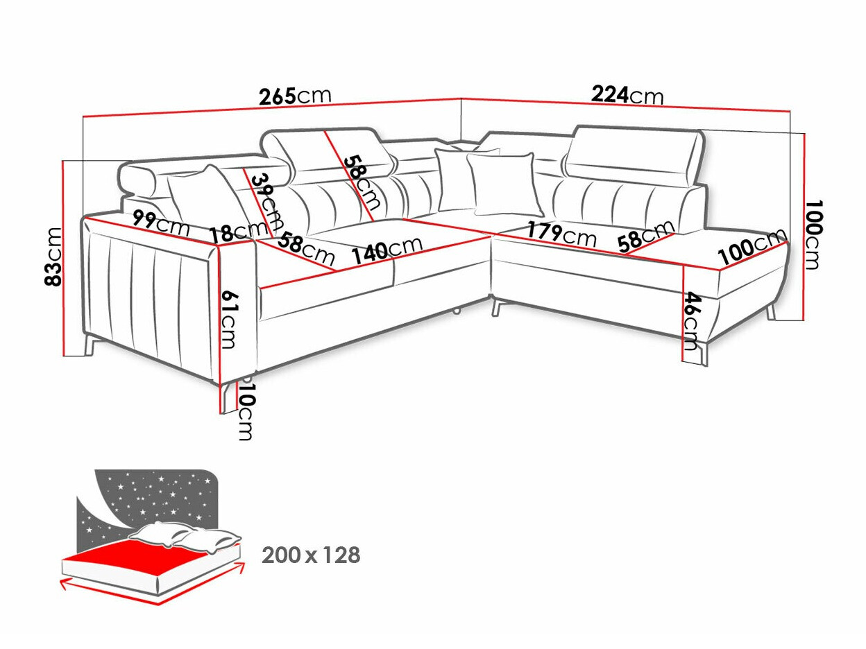 Corner sofa Sarasota 148 (Mono 244 + Botanical 36)