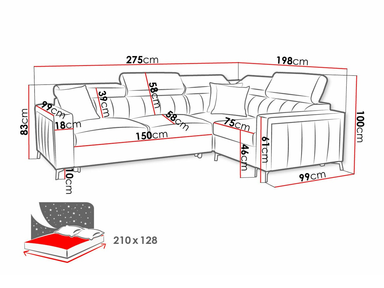 Corner sofa Sarasota 149 (Mono 234 + Botanical 36)