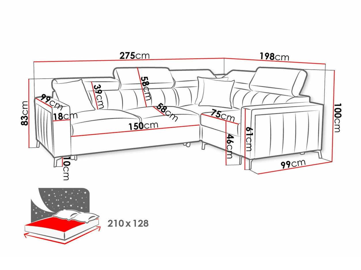 Corner sofa Sarasota 149 (Mono 235 + Botanical 36)