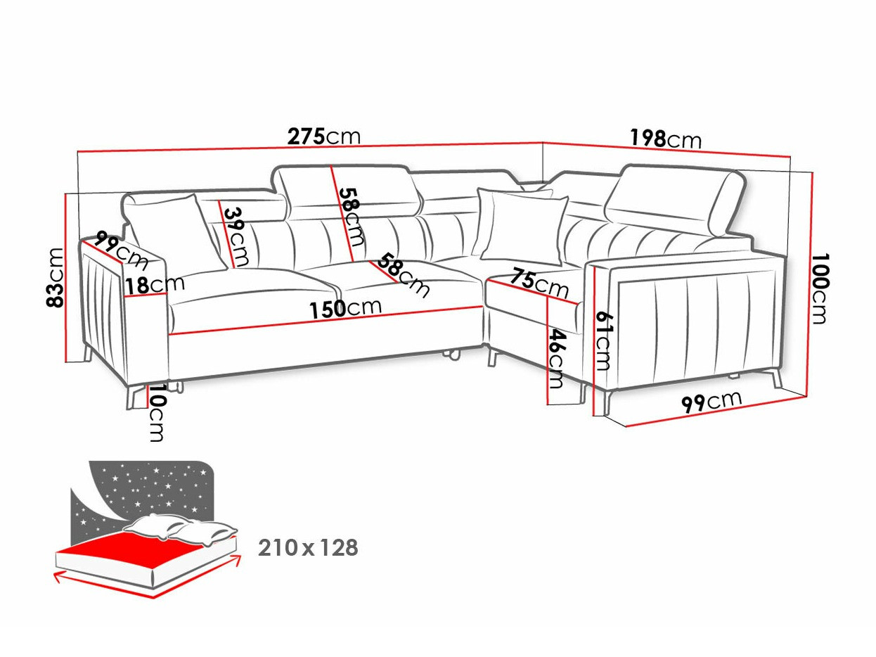 Corner sofa Sarasota 149 (Mono 242 + Botanical 36)