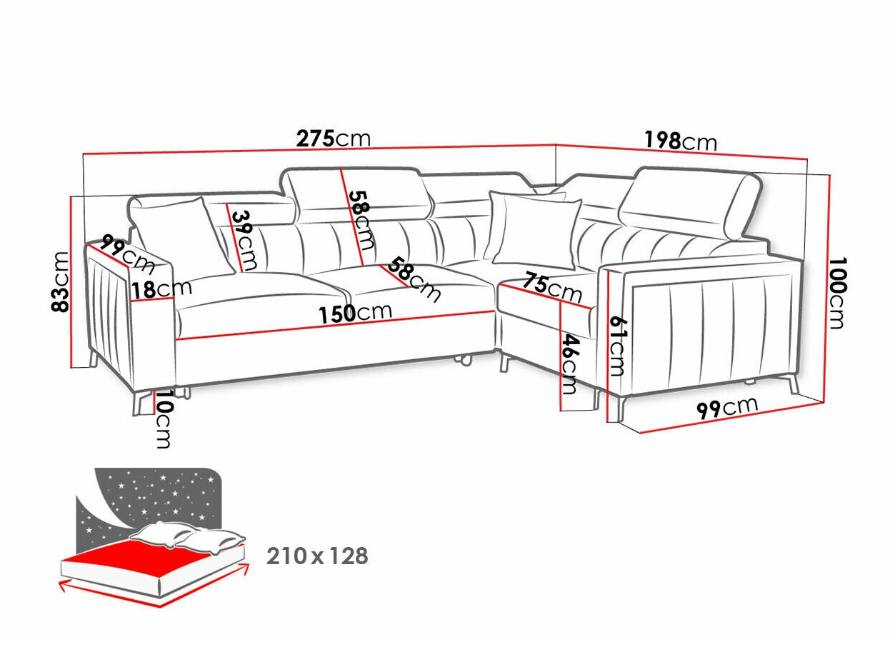 Corner sofa Sarasota 149 (Mono 244 + Botanical 36)