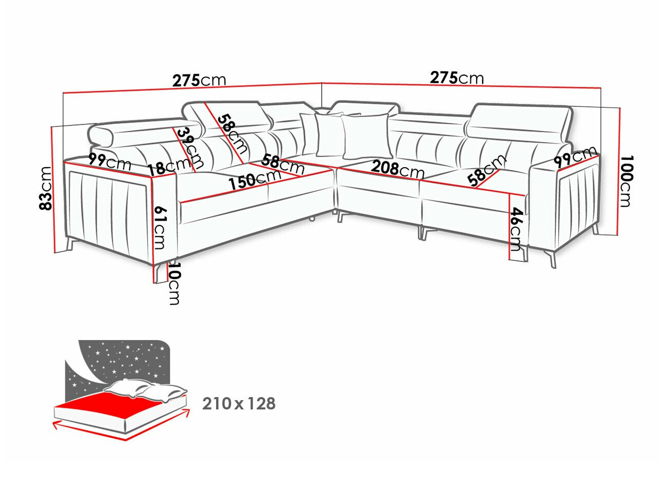 Corner sofa Sarasota 152 (Mono 231 + Botanical 36)