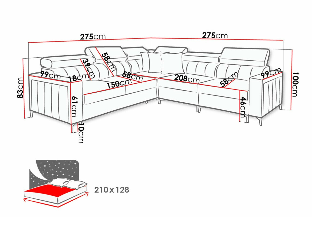 Corner sofa Sarasota 152 (Mono 242 + Botanical 36)