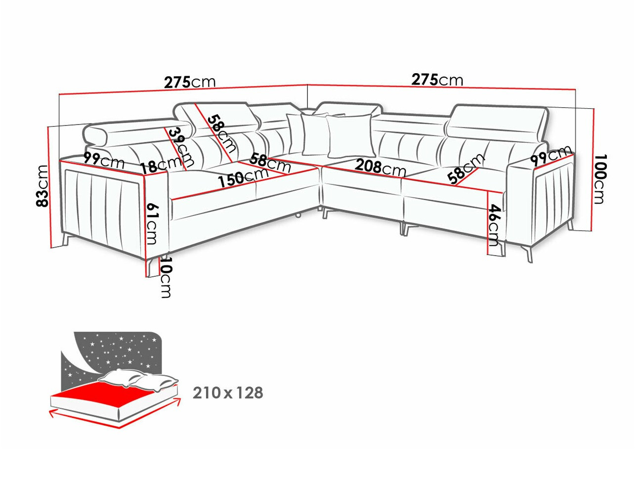Corner sofa Sarasota 152 (Mono 242 + Botanical 36)