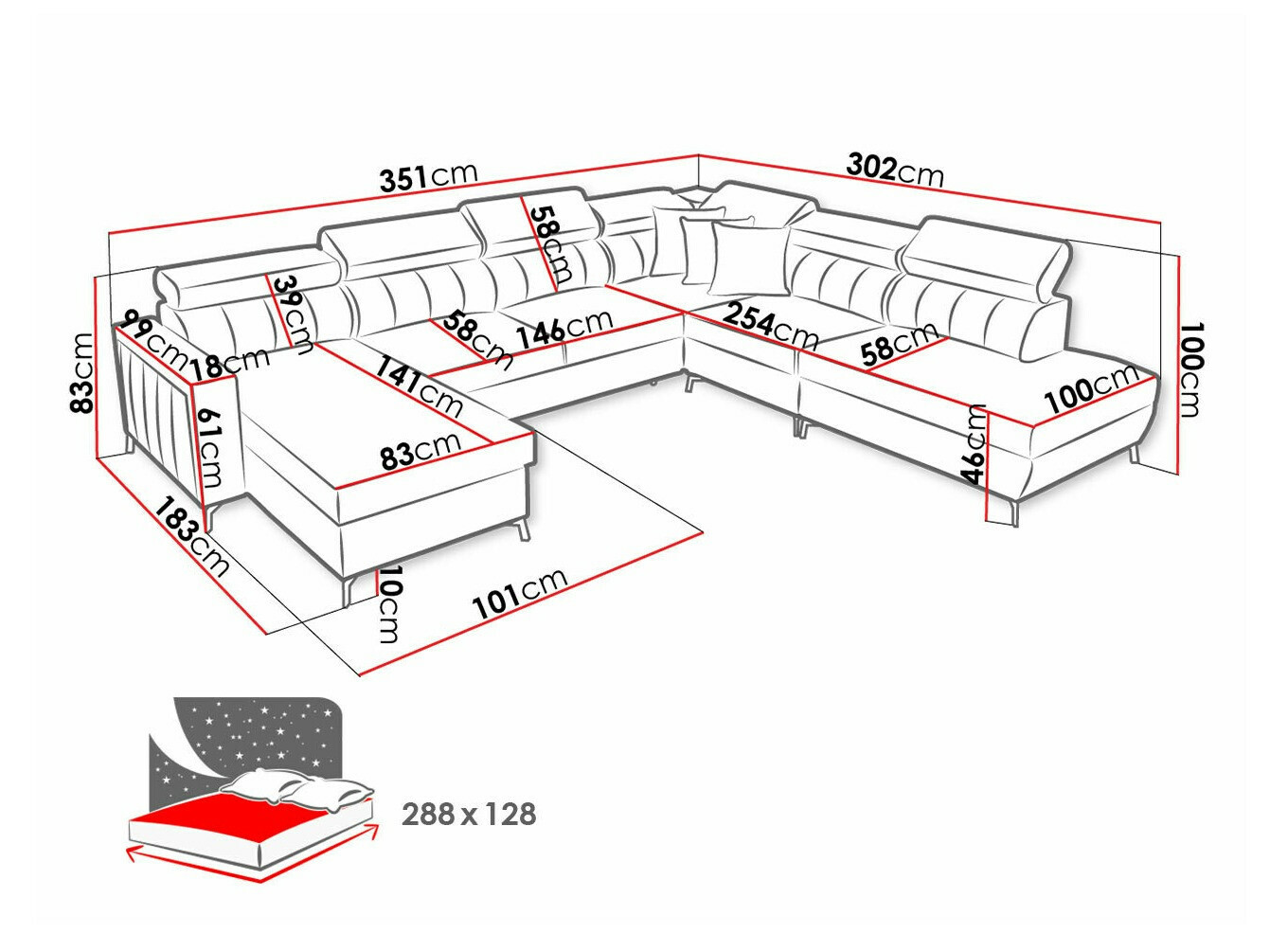 Corner sofa Sarasota 155 (Mono 231 + Botanical 36)