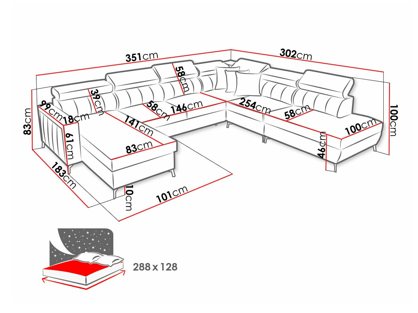 Corner sofa Sarasota 155 (Mono 234 + Botanical 36)