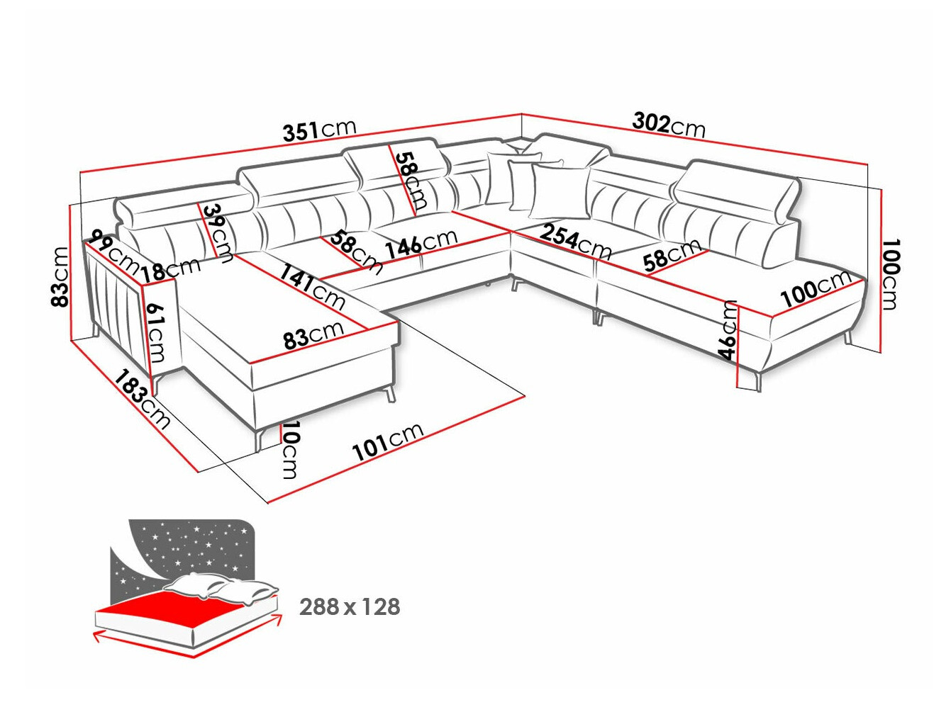 Corner sofa Sarasota 155 (Mono 235 + Botanical 36)