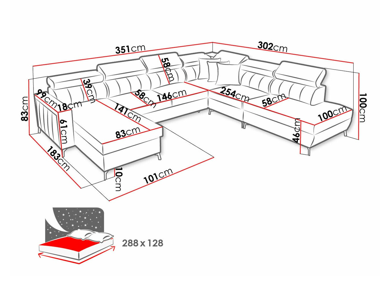Corner sofa Sarasota 155 (Mono 235 + Botanical 36)