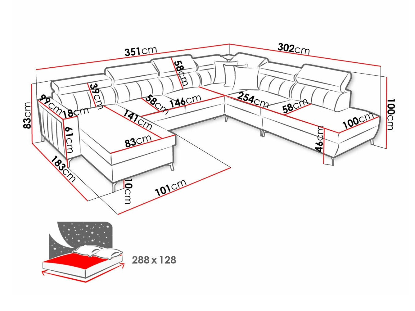 Corner sofa Sarasota 155 (Mono 242 + Botanical 36)
