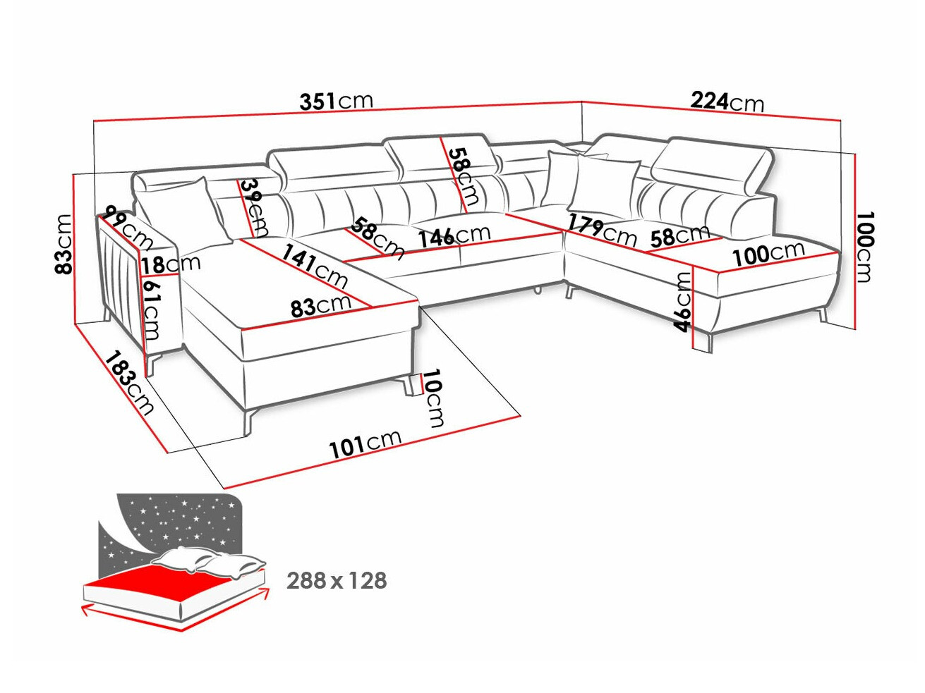 Corner sofa Sarasota 158 (Mono 235 + Botanical 36)