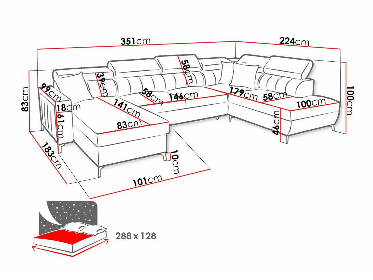 Corner sofa Sarasota 158 (Mono 235 + Botanical 36)