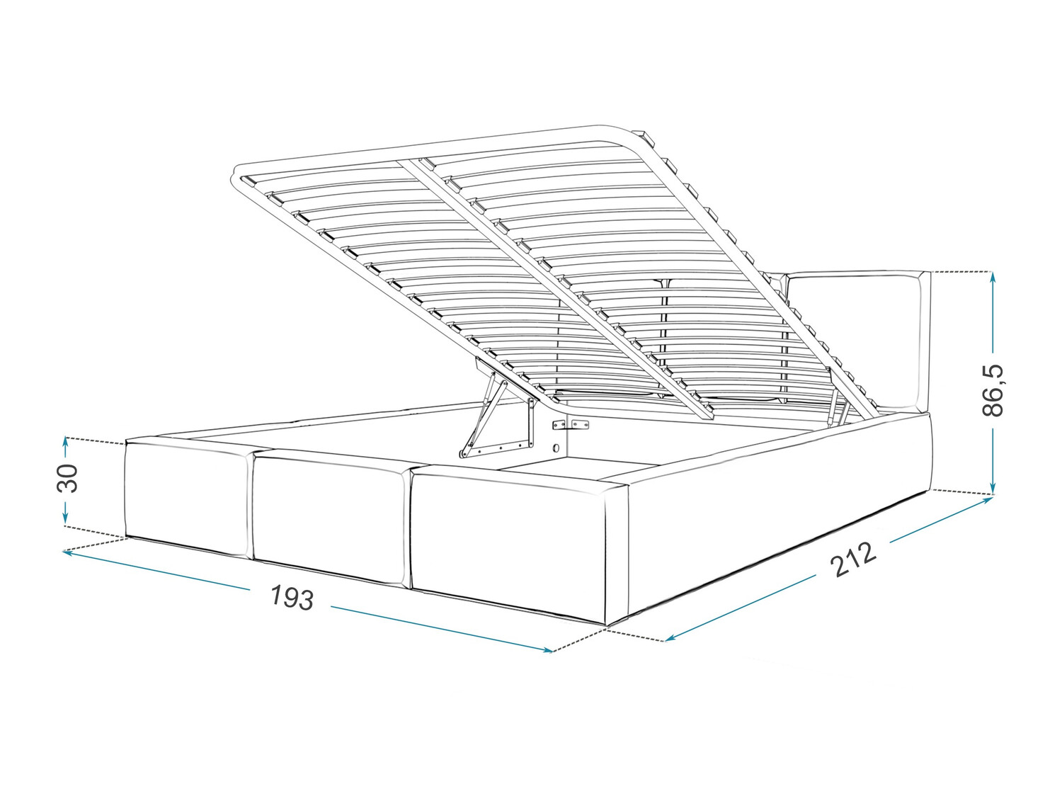 Bed Fairfield 109 (Graphite)