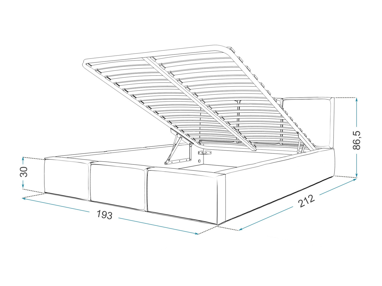 Bed Fairfield 109 (Turquoise)