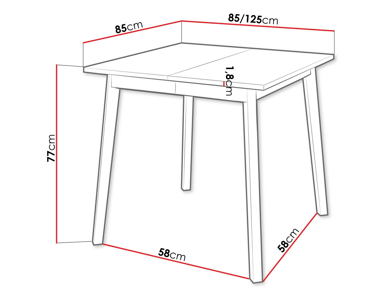 Table Edmond 109 (Craft golden oak + Black)