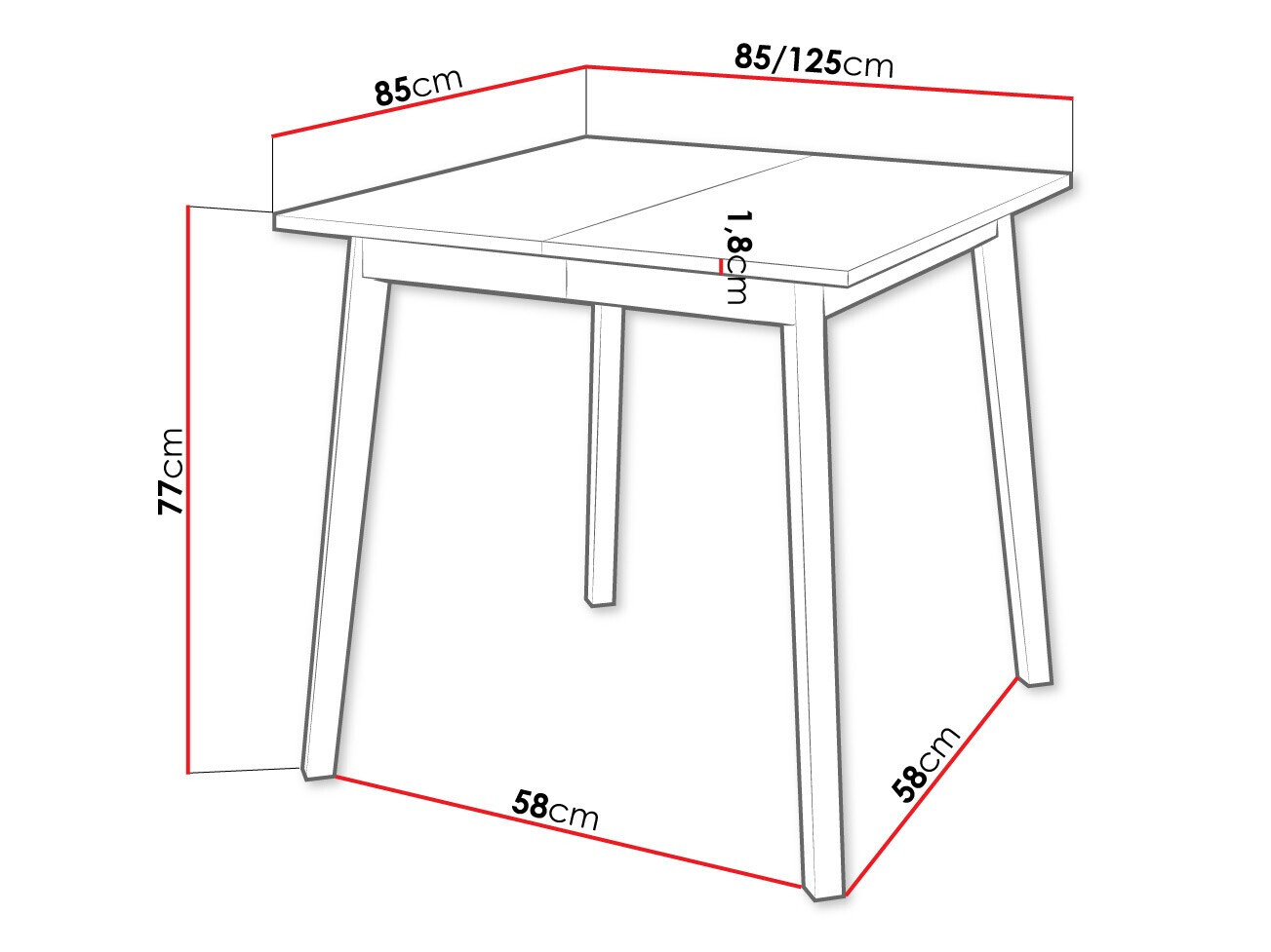 Table Edmond 109 (Grey marble + Black)