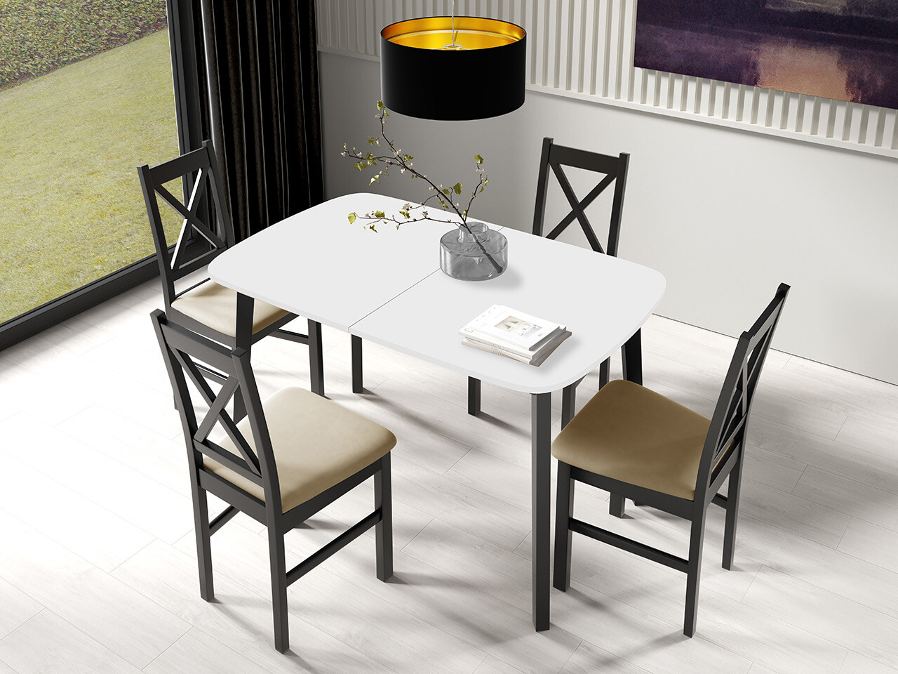 Table Edmond 110 (White + Black)