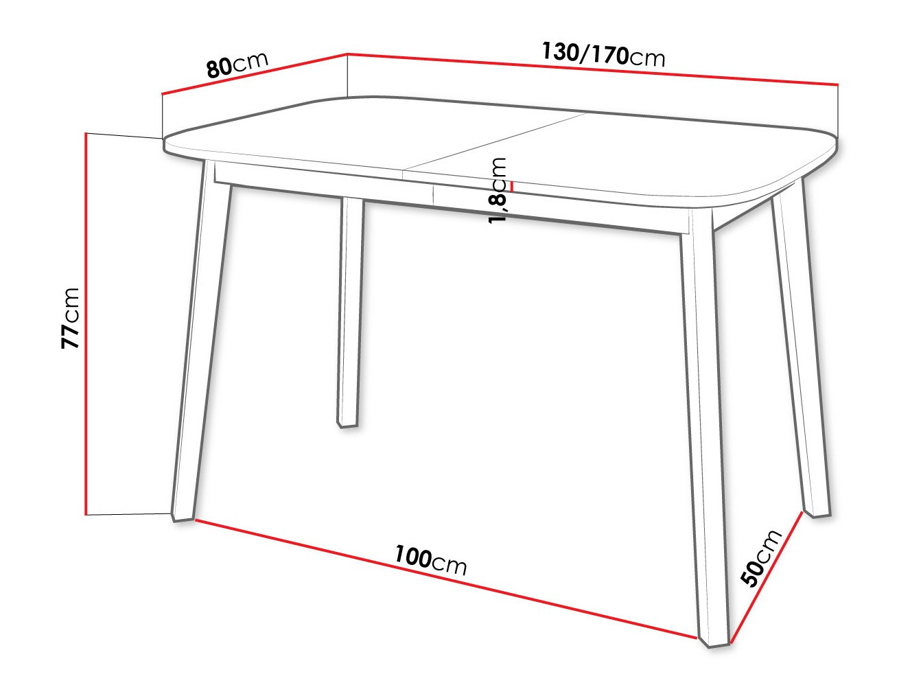 Table Edmond 110 (White + Black)