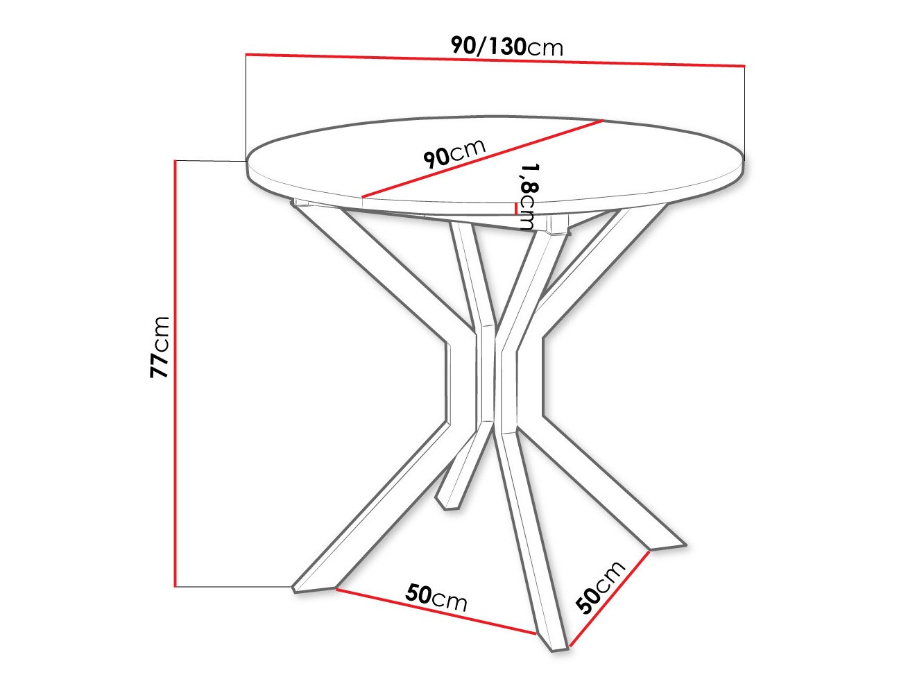 Table Edmond 111 (Craft golden oak + Black)