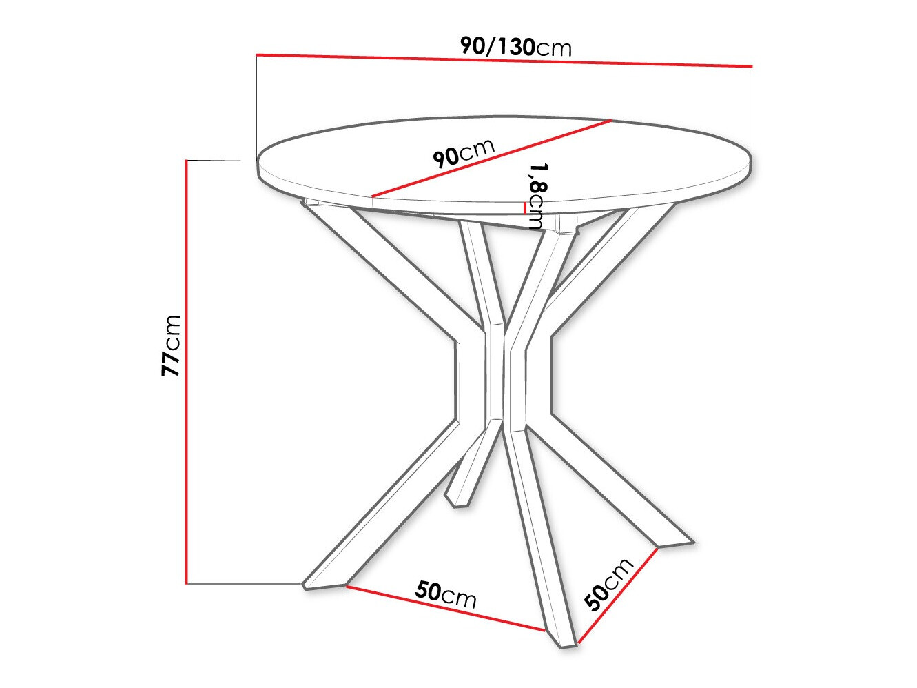 Table Edmond 111 (Grey marble + Black)