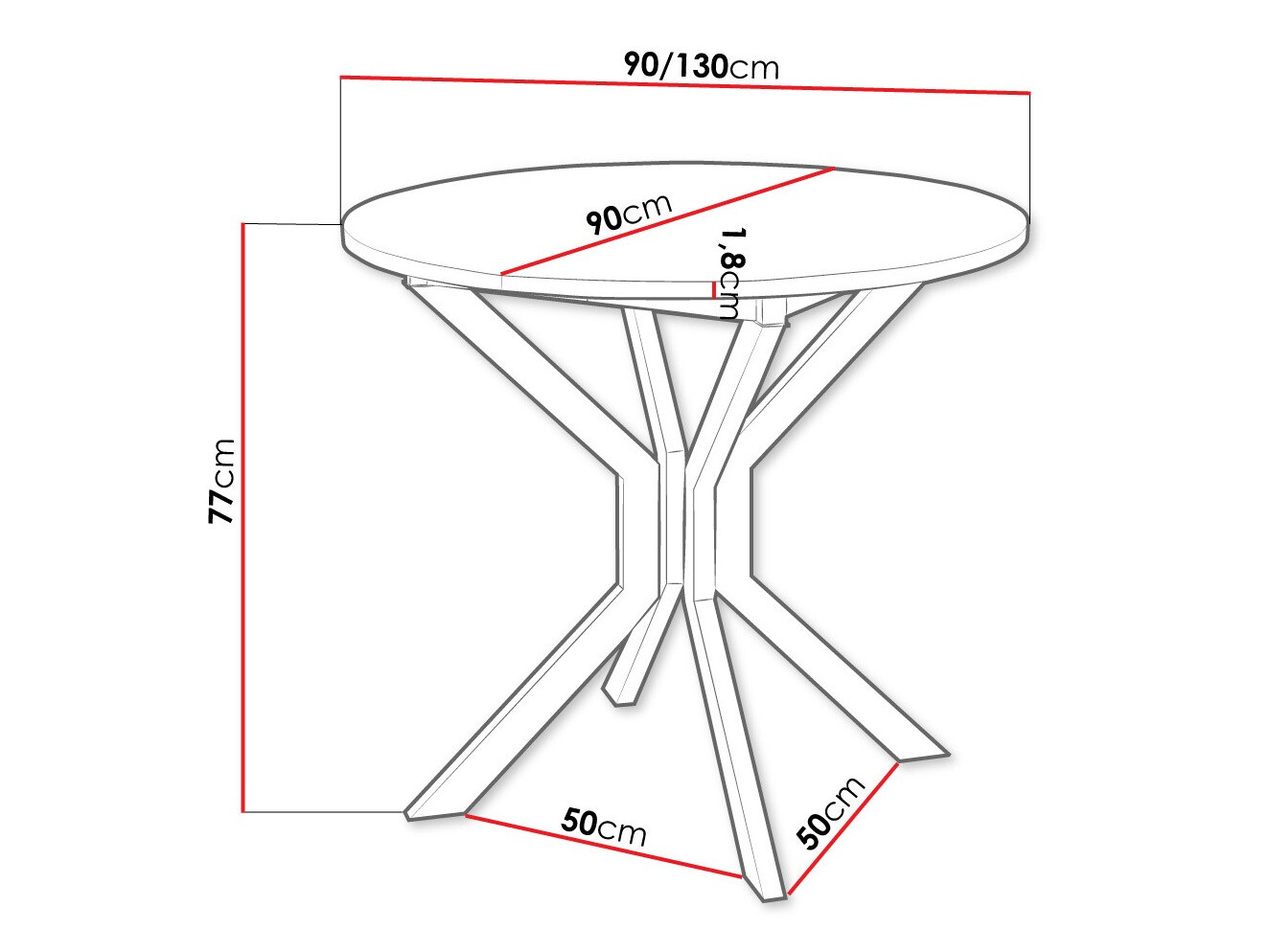 Table Edmond 111 (White + Black)