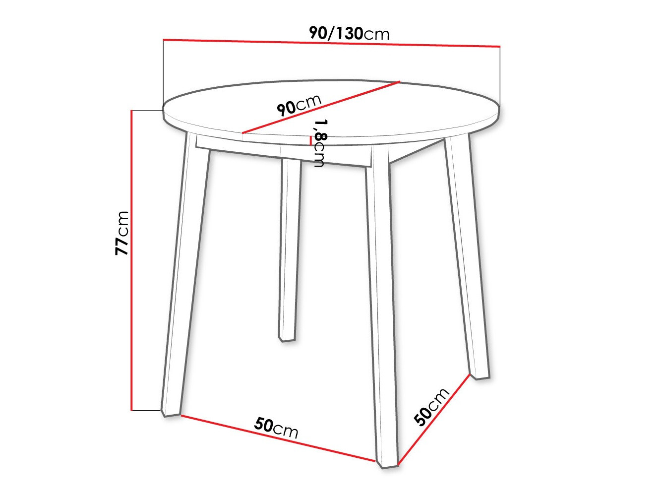 Table Edmond 112 (White + Black)