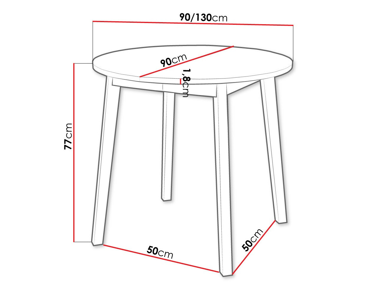 Table Edmond 112 (Grey marble + Black)