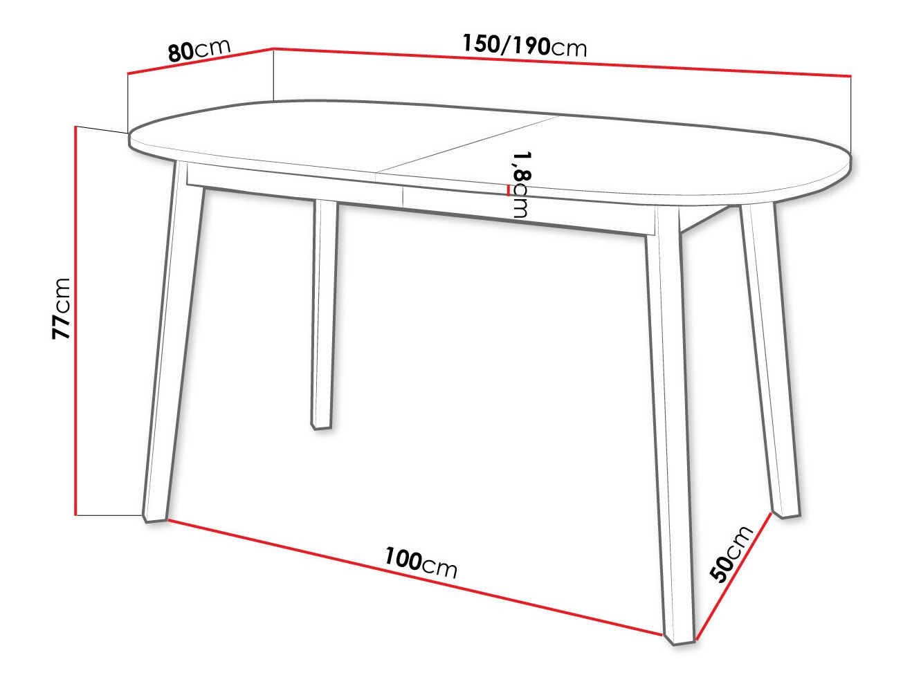 Table Edmond 114 (White + Black)