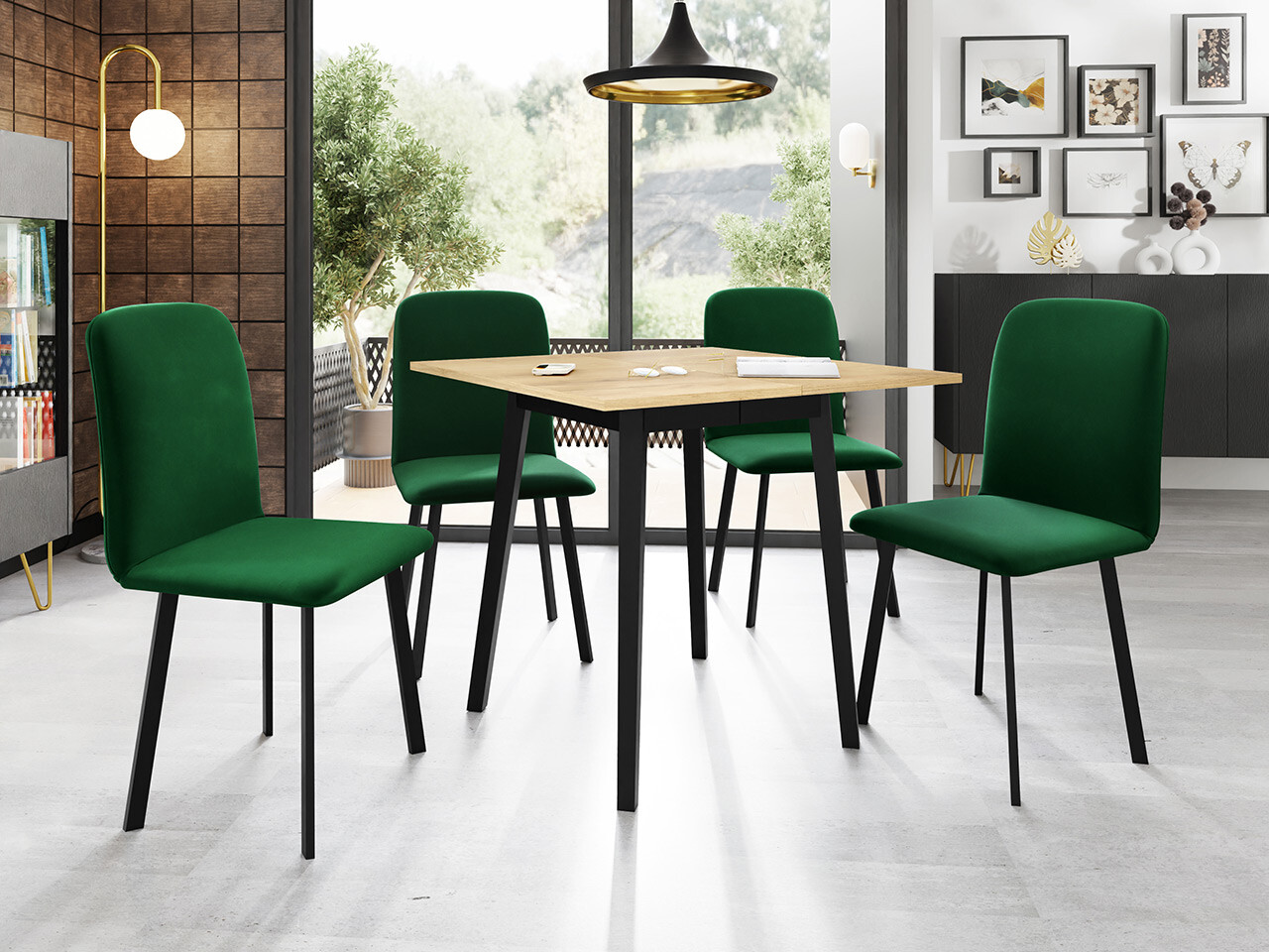 Dining set Edmond 116 (Craft golden oak + Black)