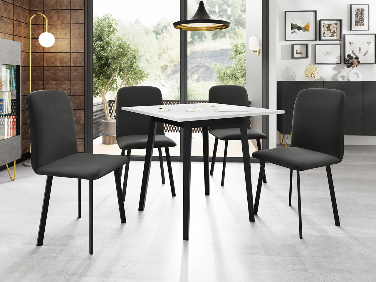Dining set Edmond 116 (White + Black)