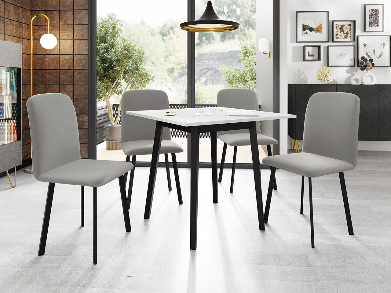 Dining set Edmond 116 (White + Black)