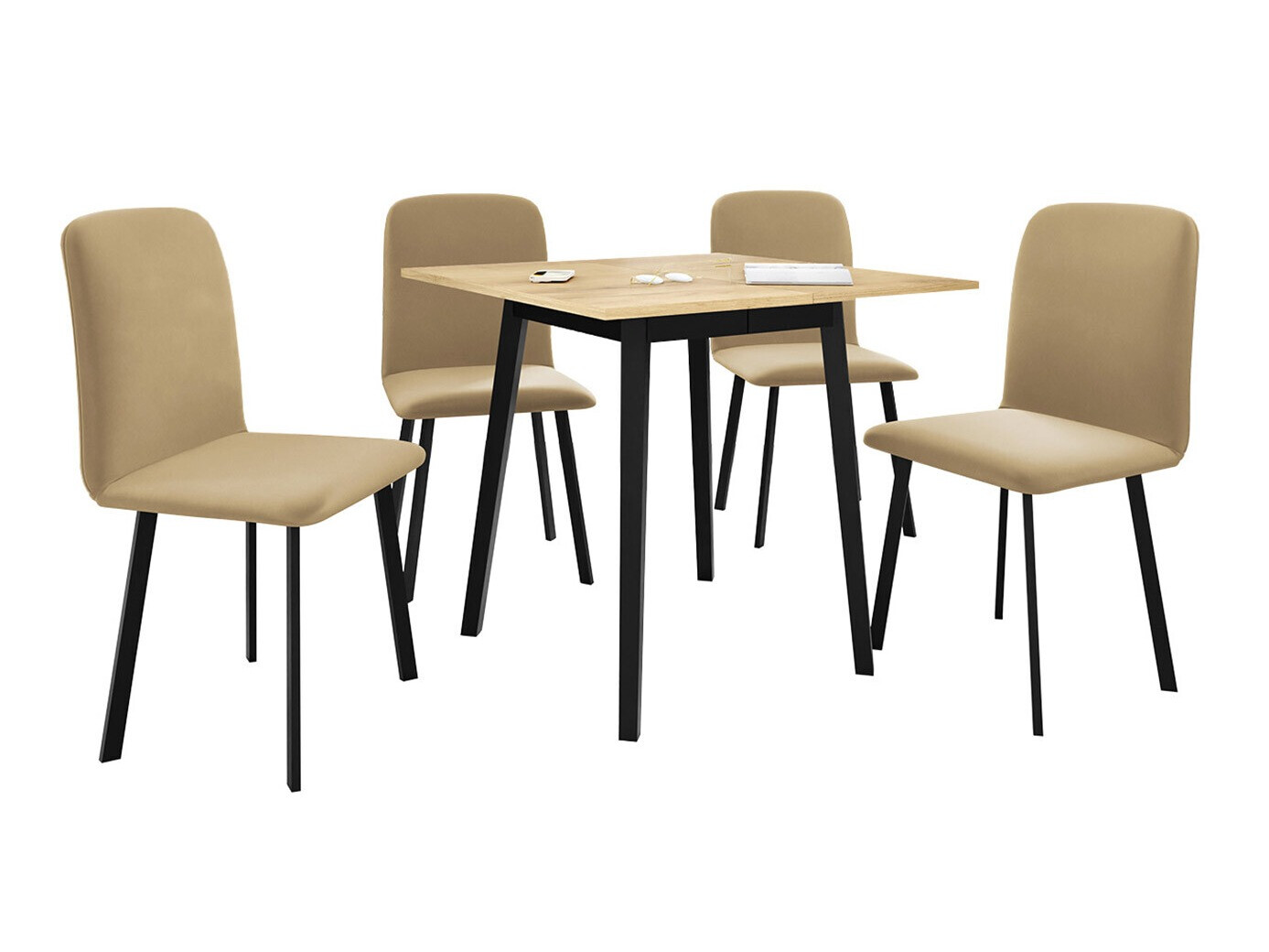 Dining set Edmond 116 (Craft golden oak + Black)