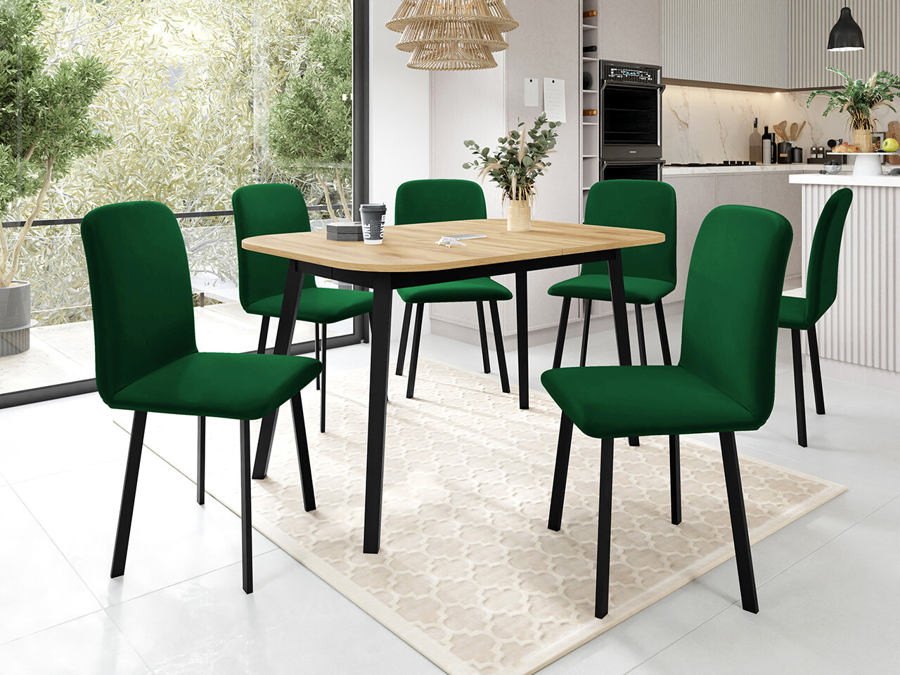 Dining set Edmond 117 (Craft golden oak + Black)