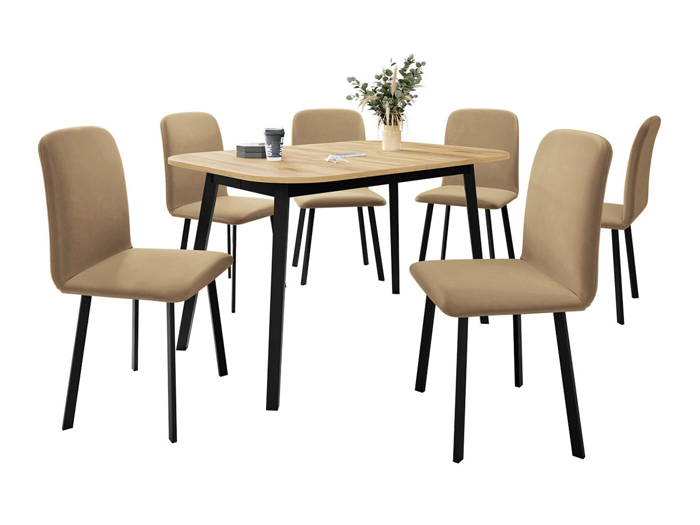 Dining set Edmond 117 (Craft golden oak + Black)