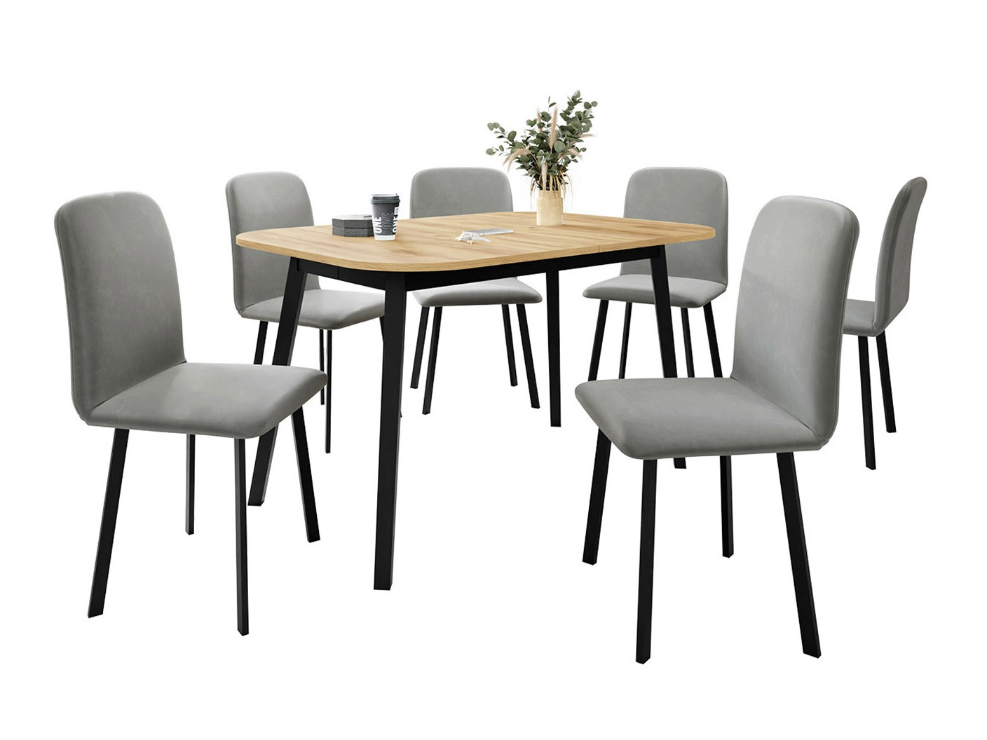 Dining set Edmond 117 (Craft golden oak + Black)