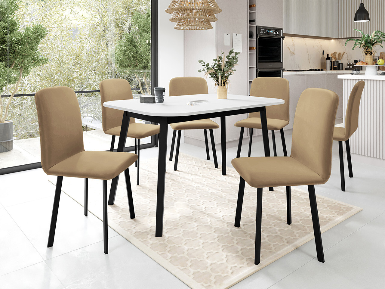 Dining set Edmond 117 (White + Black)