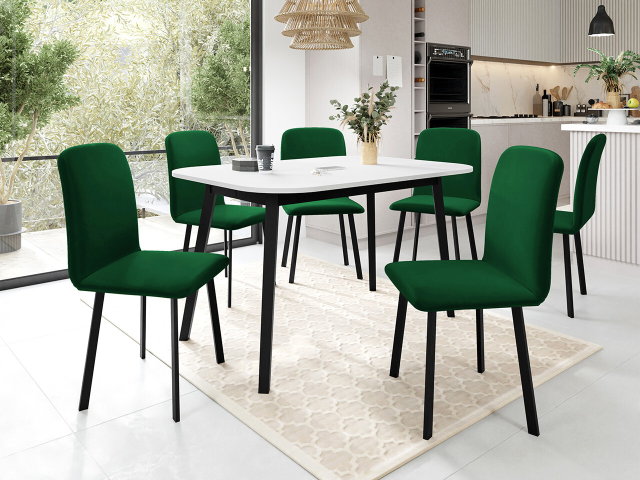 Dining set Edmond 117 (White + Black)