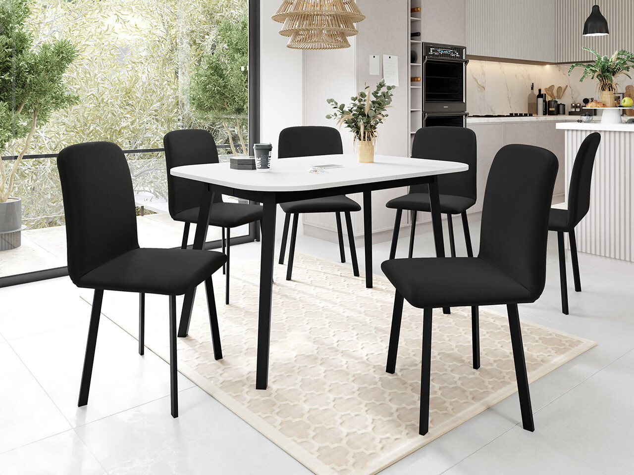 Dining set Edmond 117 (White + Black)