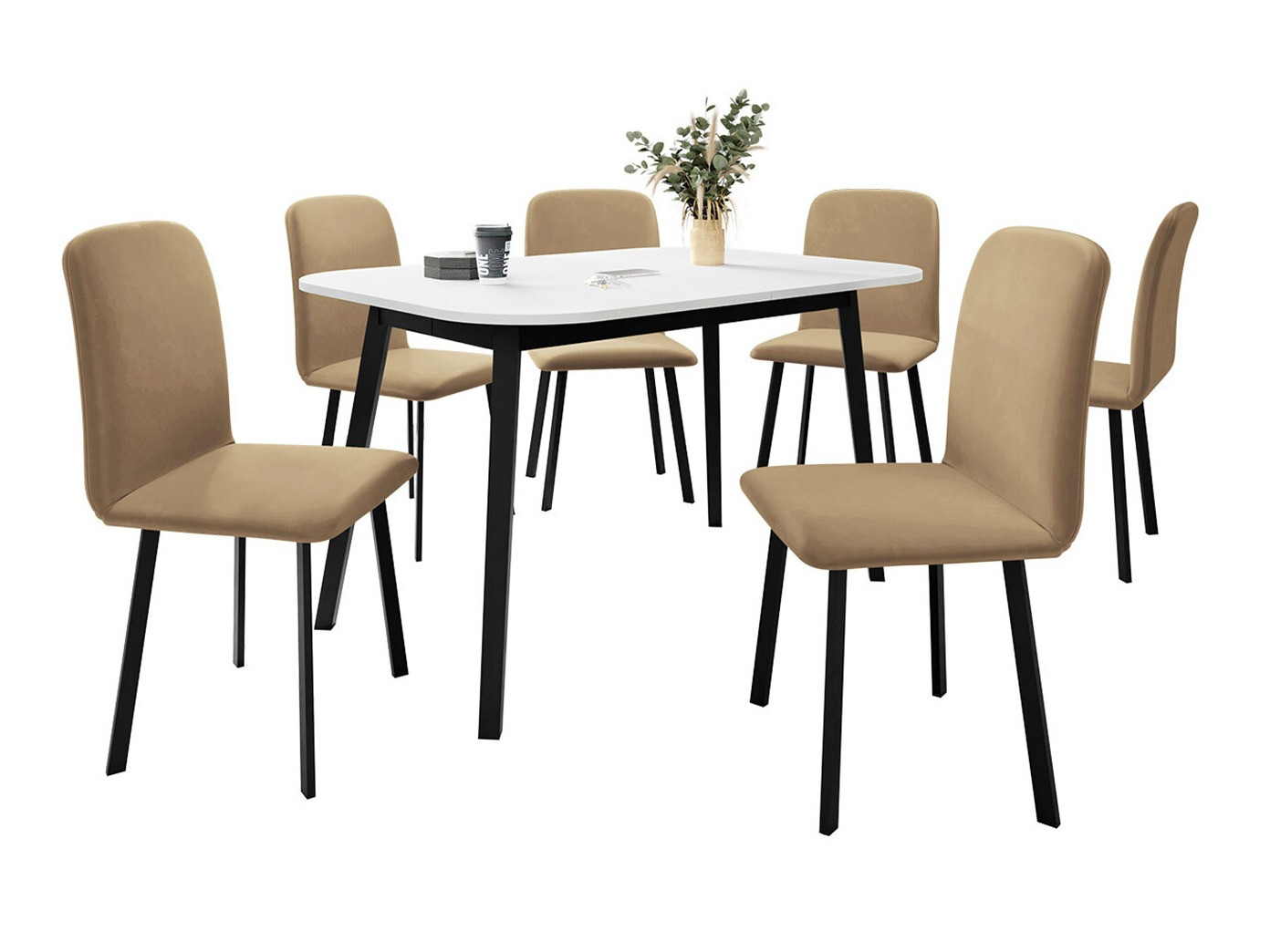 Dining set Edmond 117 (White + Black)