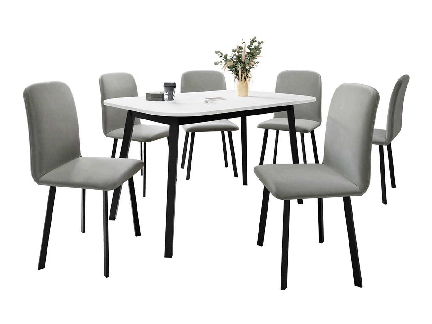 Dining set Edmond 117 (White + Black)