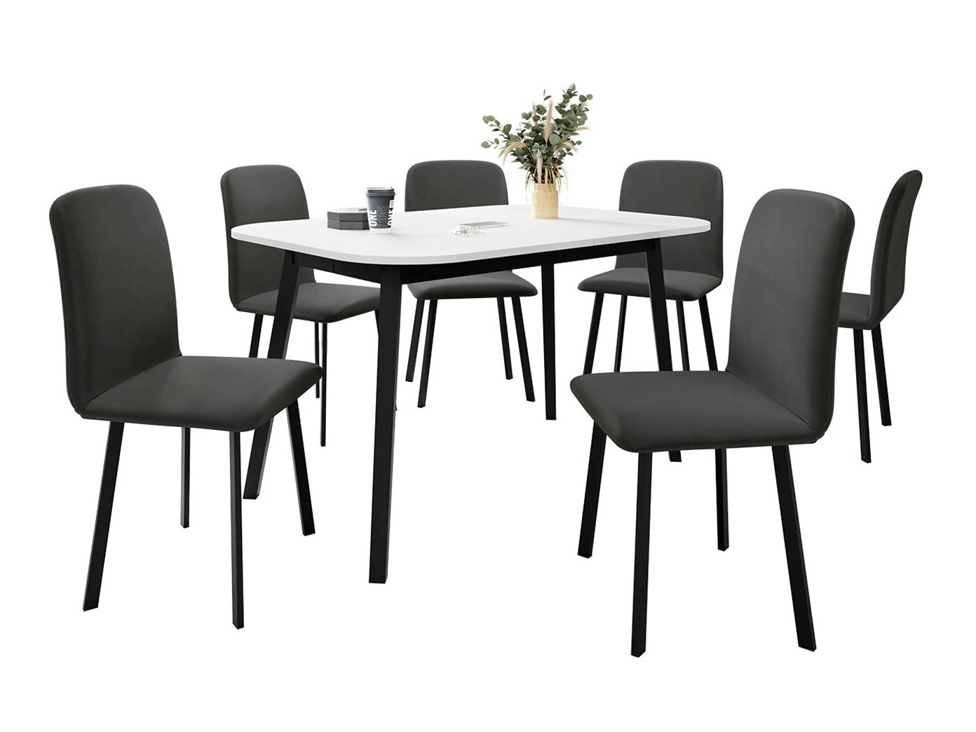 Dining set Edmond 117 (White + Black)