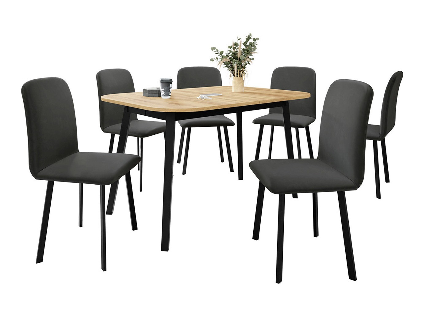 Dining set Edmond 117 (Craft golden oak + Black)