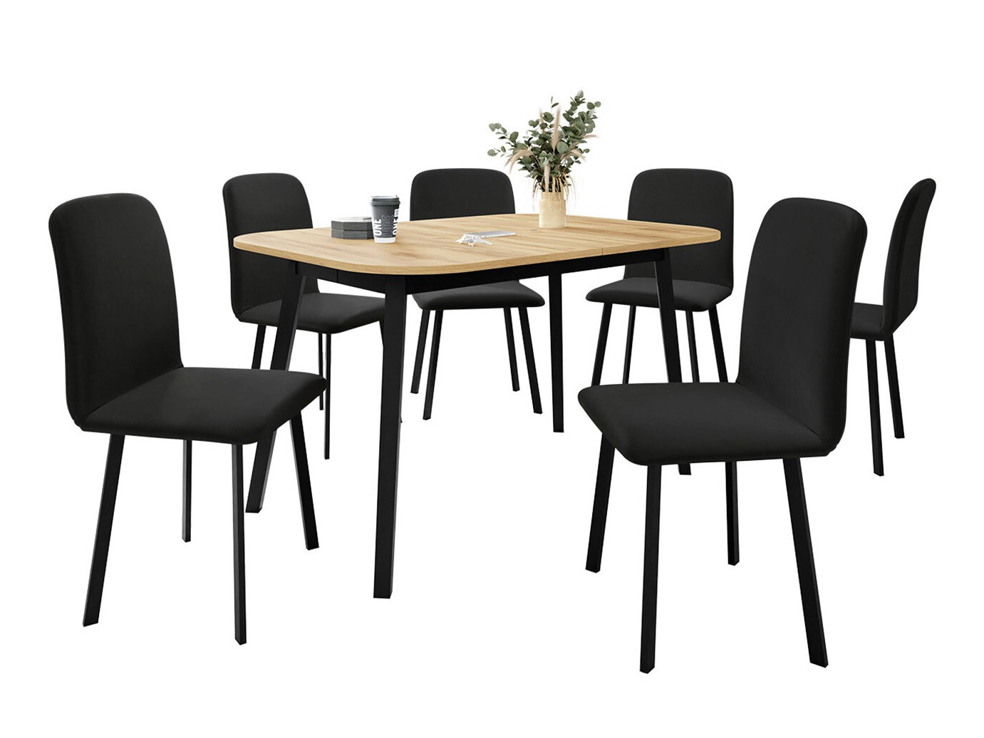 Dining set Edmond 117 (Craft golden oak + Black)