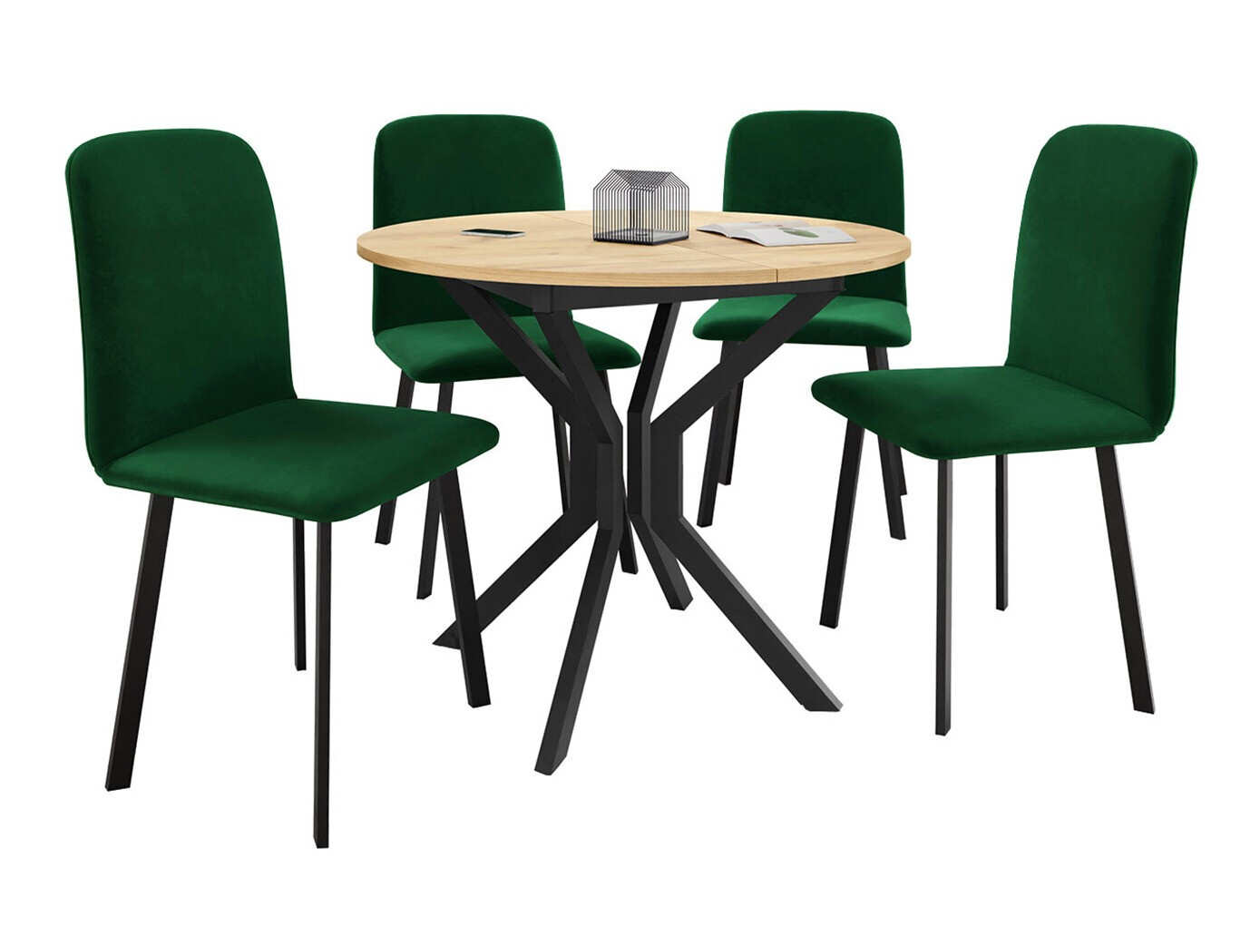 Dining set Edmond 118 (Craft golden oak + Black)