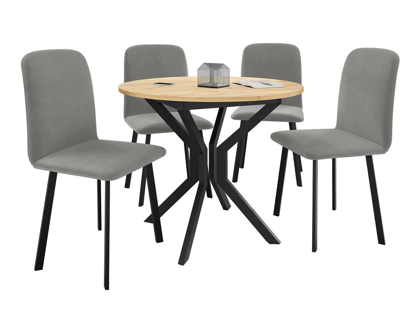 Dining set Edmond 118 (Craft golden oak + Black)