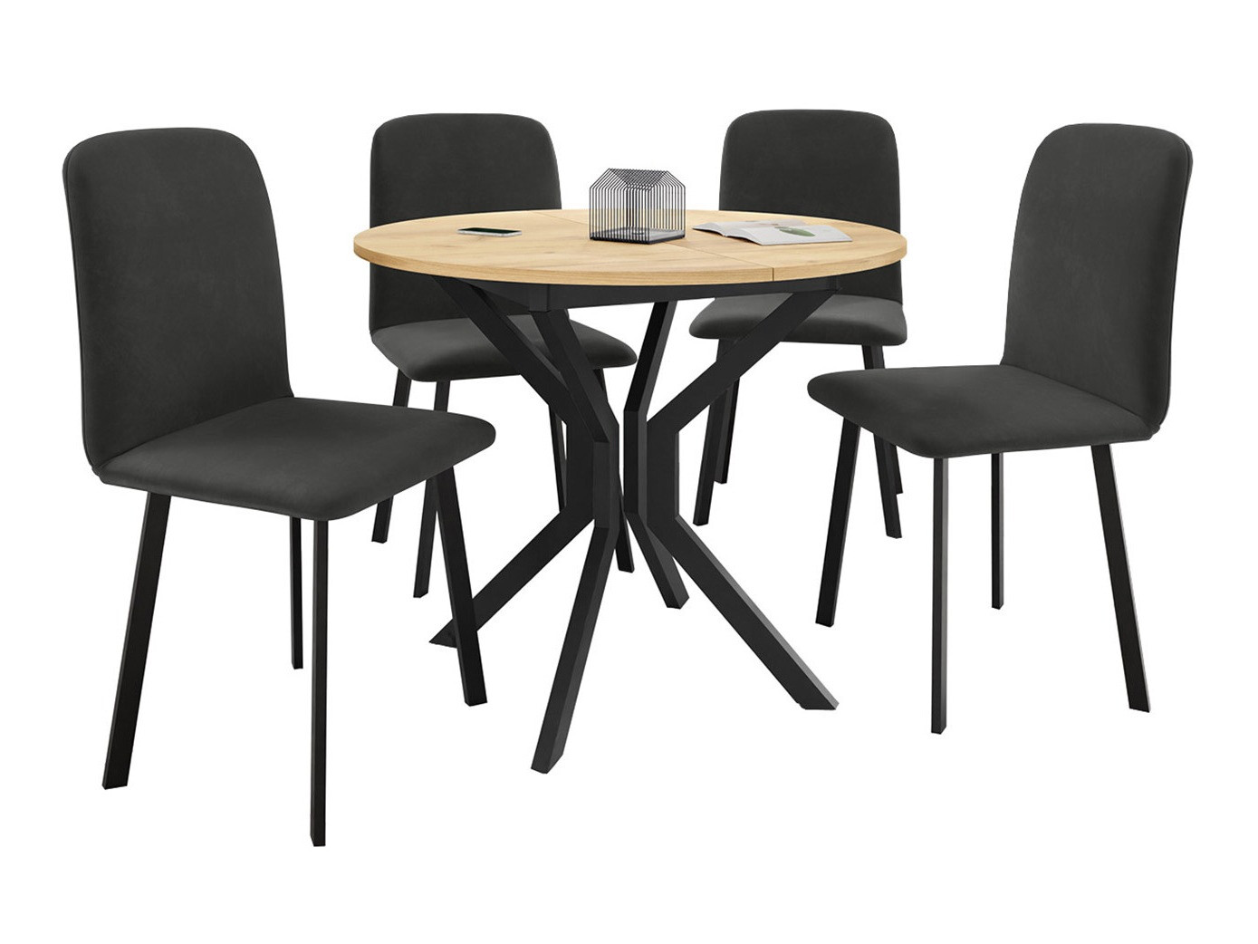 Dining set Edmond 118 (Craft golden oak + Black)