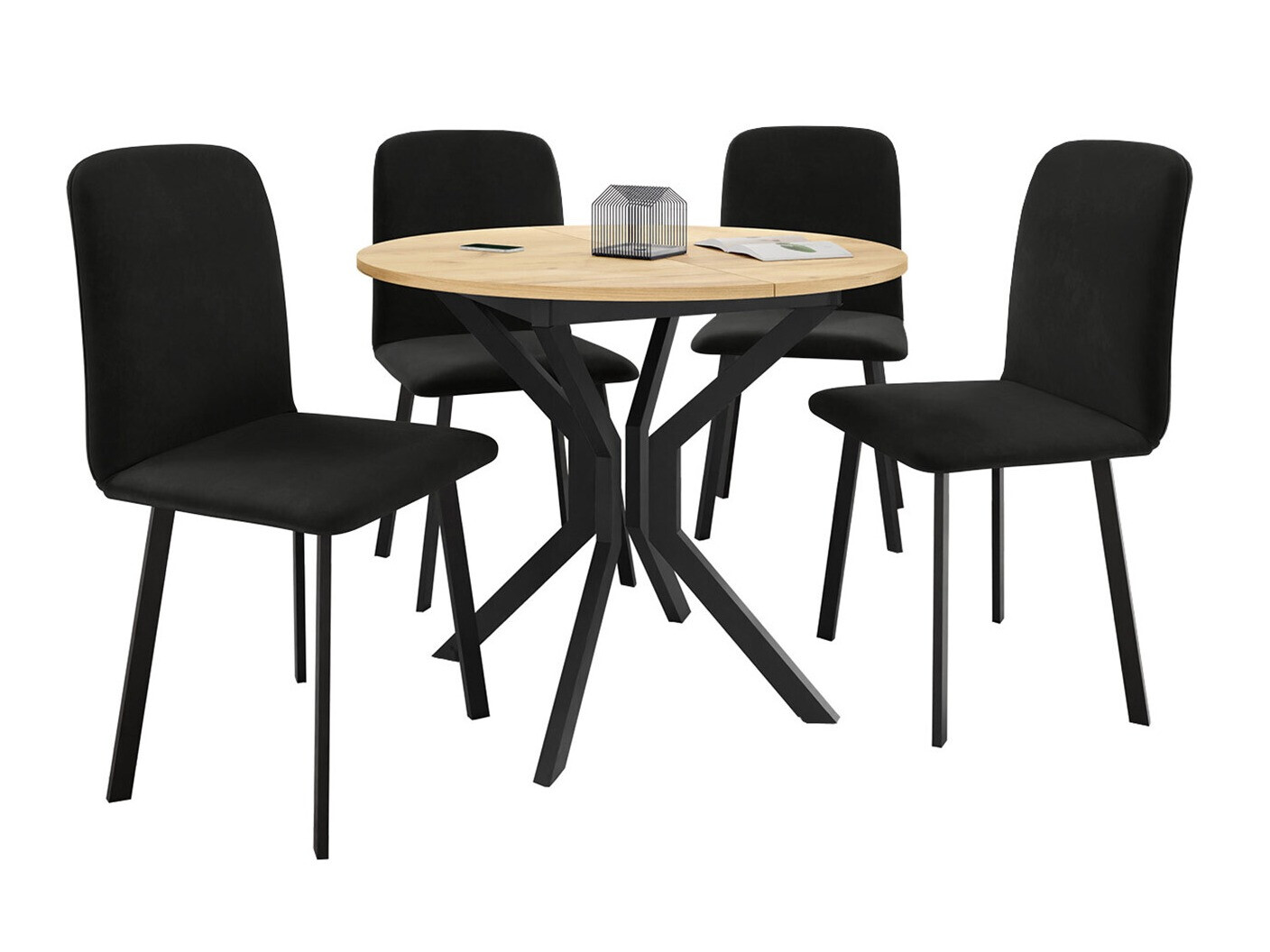 Dining set Edmond 118 (Craft golden oak + Black)