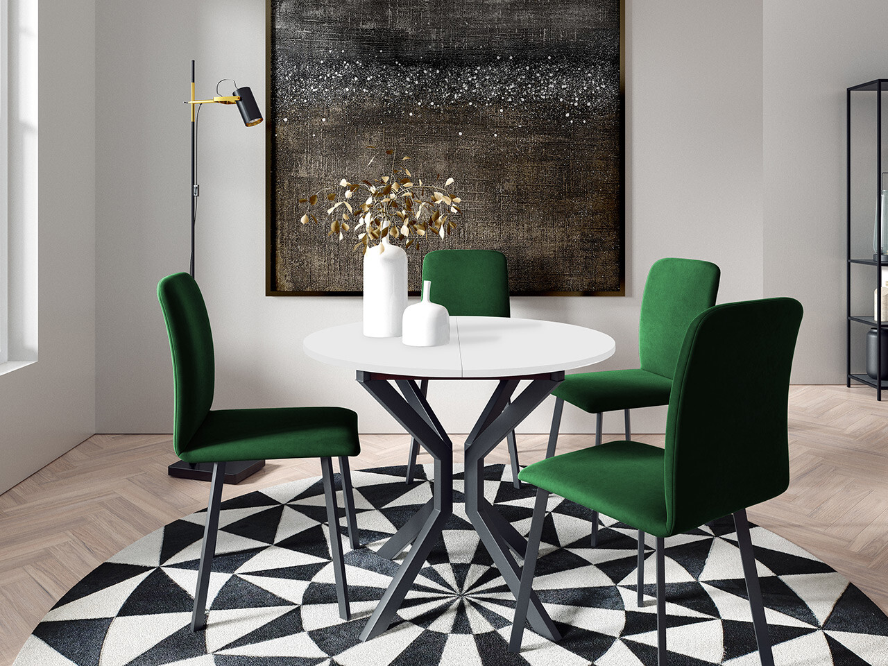 Dining set Edmond 118 (White + Black)